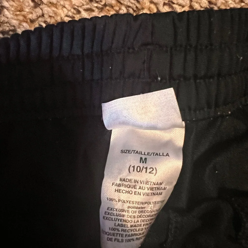 Kids Adidas‎ Black Track Pants White Stripes Joggers Size M 10 12